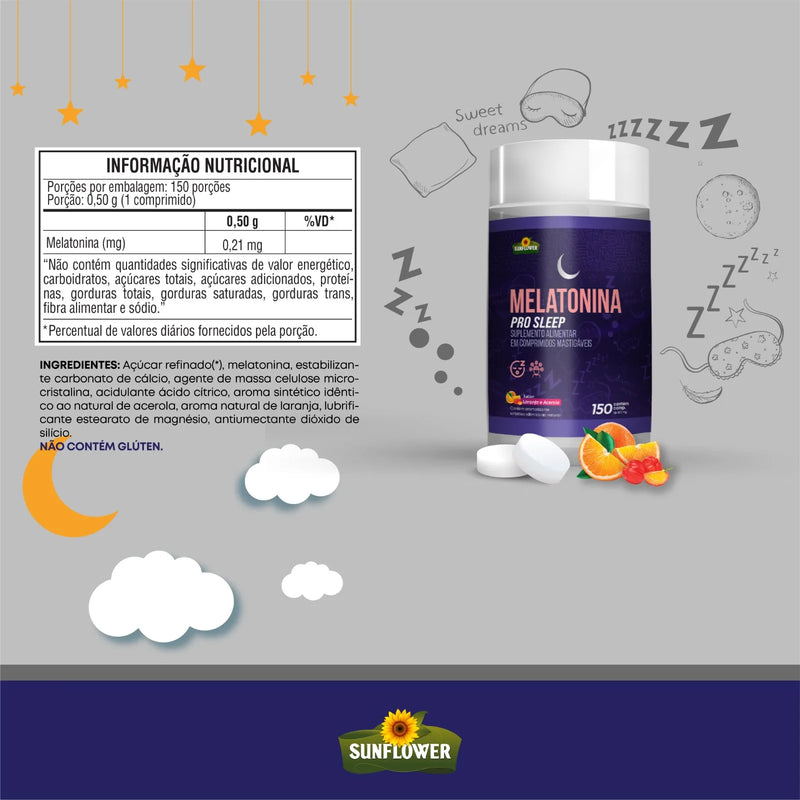 Melatonina Pro Sleep 150 Comprimidos Mastigáveis